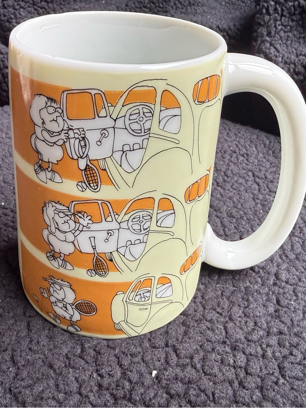 Vintage 1975 Enesco Sports Chagrin Ceramic Coffee Mug Kersten Bros